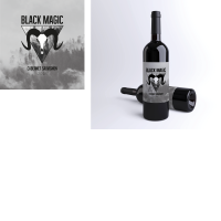 Wine bottle label mockup