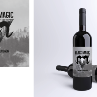 Wine bottle label mockup