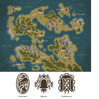 Fantasy map and town sigils